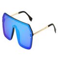 JIANGHA Sunglasses Fashionable Sunglasses Square Frame Trendy Large Frame Outdoor Uv400 Same Style Sunglasses For Men And Women Sun Glasses (Color : Blue, Size : A)