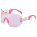 MUTYNE Vintage One Piece Oversized Sunglasses For Women Fashion Driving Sun Glasses Men Outdoor Punk Shades Uv400,pink,One size