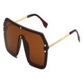 JIANGHA Sunglasses Fashionable Sunglasses Square Frame Trendy Large Frame Outdoor Uv400 Same Style Sunglasses For Men And Women Sun Glasses (Color : Brown, Size : A)