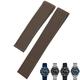 EPANO 20mm 22mm Rubber Silicone Watch Strap Black Blue Brown Watch Bands for Tag Heuer CARRERA AQUARACER F1 Diving Waterproof Bracelet (Color : Brown without buckle, Size : 22mm)