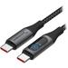 Sabrent USB-C Cable with Smart Display (3.3', Black) CB-C2C1