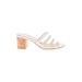 Kate Spade New York Heels: Slide Chunky Heel Boho Chic Ivory Solid Shoes - Women's Size 8 1/2 - Open Toe