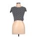 Nordstrom Short Sleeve T-Shirt: Black Floral Tops - Women's Size Large
