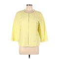 Chico's Jacket: Short Yellow Chevron/Herringbone Jackets & Outerwear - Women's Size Large