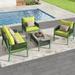 4-Piece Rope Patio Furniture Set, Outdoor Furniture with Table, Patio Conversation Set Deep Seating for Balcony