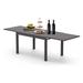 Rectangular Aluminum Outdoor 53"- 106" Patio Dining Table for 6-8 Person in Dark-Brown
