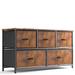 Modern Dresser Chest of Drawers with Fabric Bins,Storage Tower with 5 Drawers