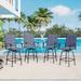 PHI VILLA Outdoor All-Weather Swivel Patio Bar Stools With Arms(Set of 2/4/6)