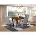 East West Furniture Dining Set Includes a Rectangle Kitchen Table and Upholstered Chairs, Mahogany (Pieces Options)