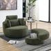 Swivel Chair & Ottoman Sets Barrel Chairs Lounge Accent Chair, Green