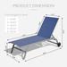 Set of 2 Poolside Chaise Lounge, Beach Lounge Chairs with Wheels, Patio Adjustable Sunbathing Lounger Chair
