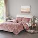 4pc Twin/ Twin XL Luxurious Crushed Velvet Comforter Set Blush