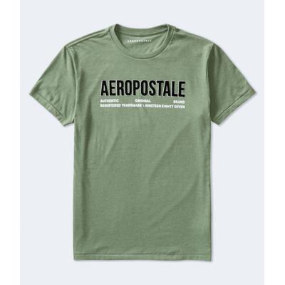 Aeropostale Mens' Aeropostale Authentic Logo Flocked Graphic Tee - Green - Size XL - Cotton