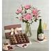Cherished Blooms Bouquet, Chocolate Truffles, And Sparkling Rosé, Family Item Flowers Duo Bouquets, Chocolates & Sweets by Harry & David