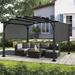 ABCCANOPY Steel Pergola w/ Canopy The Pergolas Group Metal/Steel in Black/Gray | 97.2 H x 134.4 W x 112.8 D in | Wayfair AWTJPGL-10x12DG