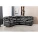 Gray Reclining Sectional - Red Barrel Studio® Preveus 3 - Piece Vegan Leather Reclining Sectional Faux Leather | 42.5 H x 65.7 W x 37 D in | Wayfair