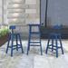 George Oliver Kinh Square 2 - Person 21.65" L Outdoor Standing Height Table Set Plastic in Blue | 21.65 W x 21.65 D in | Wayfair