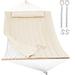 Arlmont & Co. Senyah Double Spreader Bar Hammock Polyester/Cotton | 1 H x 55.1 W x 178 D in | Wayfair A4AA529E27D44D378F59FC06722955A4