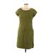 Boden Casual Dress - Shift Scoop Neck Short sleeves: Green Print Dresses - Women's Size 6