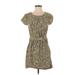 Club Monaco Casual Dress - Mini Scoop Neck Short sleeves: Green Dresses - Women's Size 00