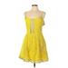 Bebe Casual Dress: Yellow Dresses - Women's Size Large