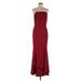 Jill Jill Stuart Cocktail Dress - Formal Open Neckline Sleeveless: Burgundy Solid Dresses - Women's Size 8