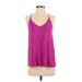 Banana Republic Factory Store Tank Top Purple Solid V Neck Tops - Women's Size Small