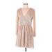 Alice + Olivia Cocktail Dress - Wrap: Tan Dresses - Women's Size 6