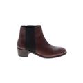 Boden Ankle Boots: Chelsea Boots Chunky Heel Casual Burgundy Shoes - Women's Size 38 - Round Toe