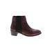 Boden Ankle Boots: Chelsea Boots Chunky Heel Casual Burgundy Shoes - Women's Size 38 - Round Toe