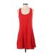 J.Crew Casual Dress - Mini Scoop Neck Sleeveless: Red Solid Dresses - Women's Size Small