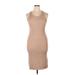 Rachel Zoe Casual Dress - Bodycon Scoop Neck Sleeveless: Tan Print Dresses - Women's Size X-Large