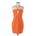 Wild Fable Casual Dress - Mini Plunge Sleeveless: Orange Solid Dresses - Women's Size Medium