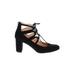 Unisa Heels: Black Print Shoes - Women's Size 8 1/2 - Round Toe
