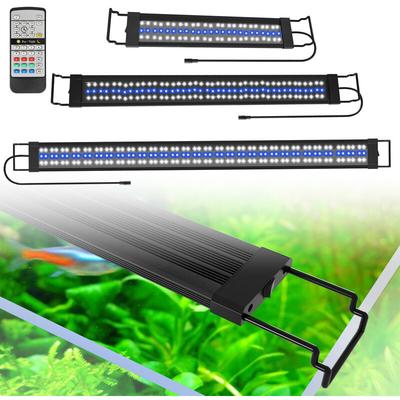 Led Aquarium Lampe Tank Leuchte Dimmbar Beleuchtung mit Fernbedienung,120-150CM,45w - Schwarz