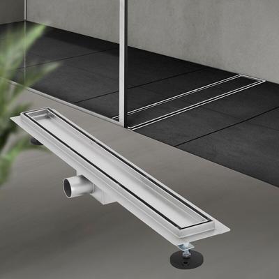 Duschrinne 2in1 Edelstahl, 70 cm, Silber, befliesbar, extra flach - Luxebath