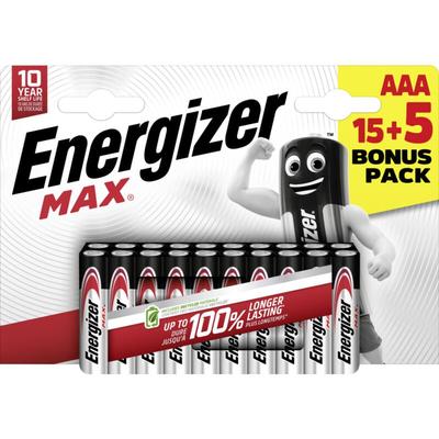 Max Alkaline Batterie Micro aaa 1,5 v, 15 + 5er Pack - Energizer