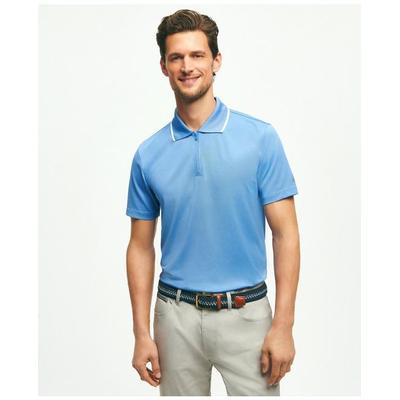 Brooks Brothers Men's Performance Series Half-Zip Pique Polo Shirt | Bright Blue | Size XL