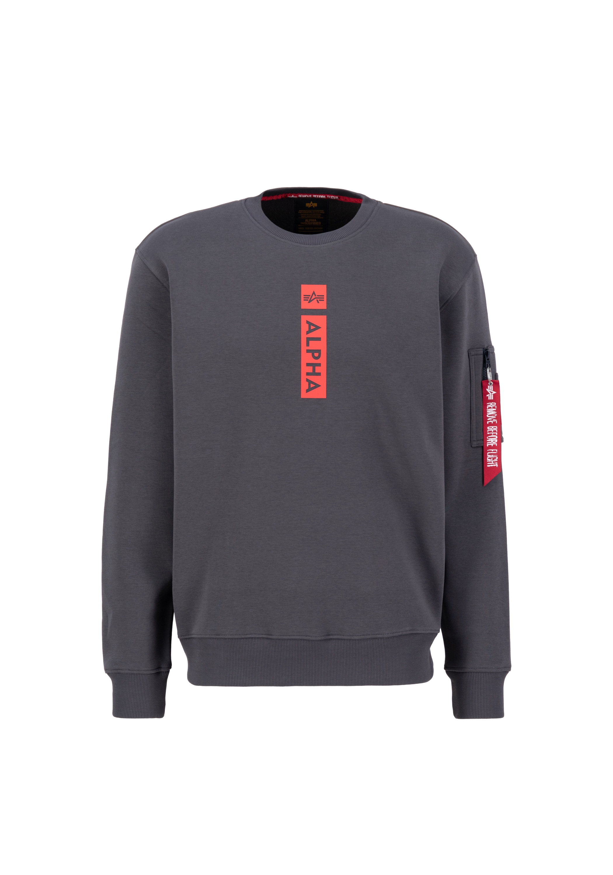 Sweater ALPHA INDUSTRIES "Alpha PP Sweatshirt", Herren, Gr. M, grau (vintage grau), Obermaterial: 80% Baumwolle, 20% Polyester, regular fit, Sweatshirts Sweater