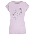 T-Shirt MISTERTEE "Damen Ladies One Line Extended Shoulder Tee" Gr. XL, lila (lilac) Herren Shirts Print