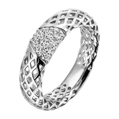 Fingerring JOBO Gr. 60, silber (silber 925, weiß), Fingerringe, Damen, 60, Silber 925 (Sterlingsilber), breit 925 Silber mit 14 Zirkonia Image