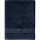 Handtuch TOMMY HILFIGER "Frottee Uni" Handtücher (Packung) Gr. B/L: 50 cm x 100 cm (2 St.), blau (navy) Handtücher mit Tommy Flagge