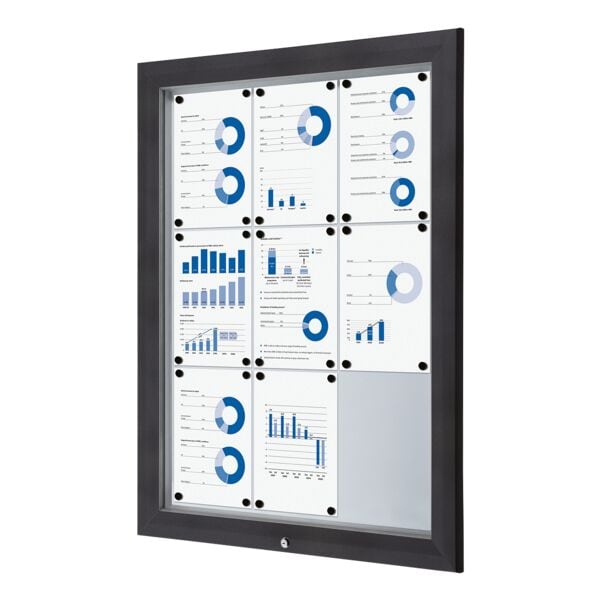 Showdown Displays Abschließbarer Schaukasten »Premium« 9x A4 schwarz, 80.5x106.7x4.7 cm Image