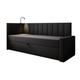 Ensemble sommier et matelas en velours noir 80x200 - droit