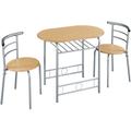 Set Tavolo e 2 Sedie Sala da Pranzo Cucina Mobili da Bar in Legno e Metallo Sedia Portata 136 kg