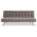 Evergreenweb - Divano Letto clic clac in tessuto tortora. Divano letto 3 posti Stile Scandinavo,