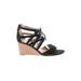 Franco Sarto Wedges: Black Print Shoes - Women's Size 6 1/2 - Open Toe