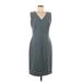 BOSS by HUGO BOSS Casual Dress - Sheath V-Neck Sleeveless: Gray Dresses - Women's Size 6