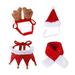 MyBeauty 1 Set Pet Scarf Super Soft Breathable Friendly to Skin Non-Fading Easy-wearing Keep Warm Polar Fleece 4 Pieces Christmas Cat Scarf Hat Costumes Set Pet Supplies