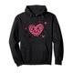 Skurriles rosa Herz Kritzel mit Sternen Liebe Pullover Hoodie